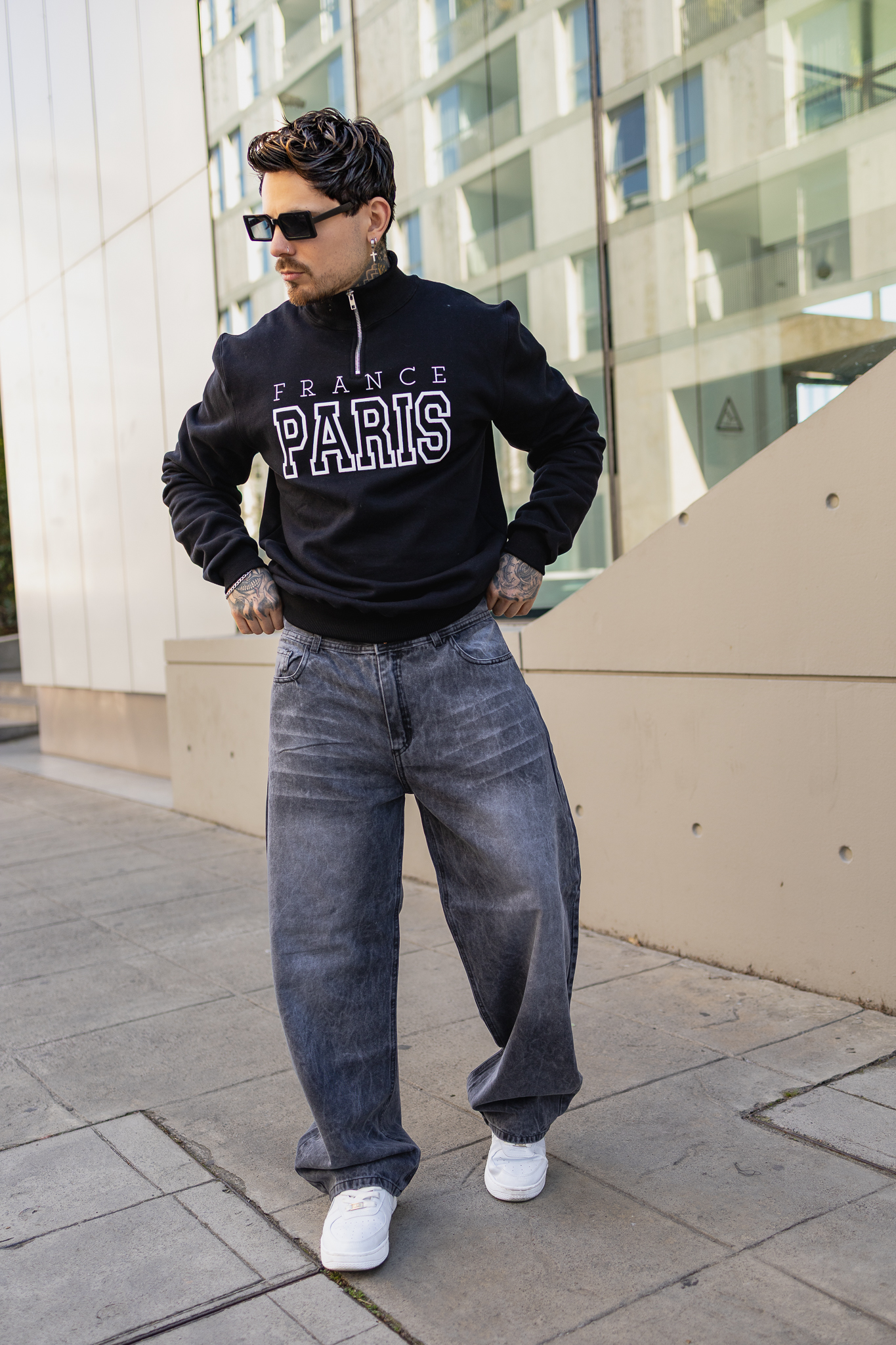 Jean Baggy Gris Acid Wash Vintage